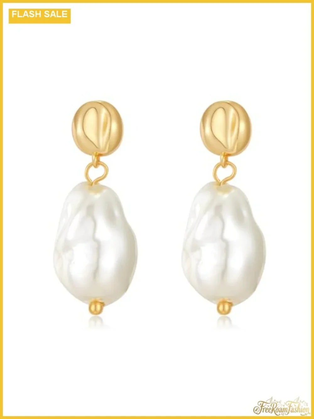Baroque Pearl Drop Earrings for Women Gold-Tone Vintage Statement Jewelry